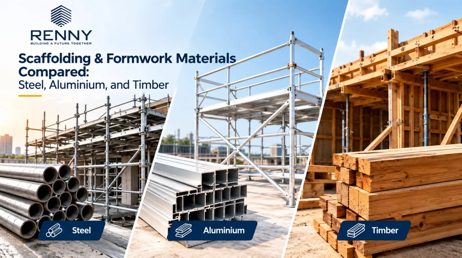 Scaffolding & Formwork Materials Compared: Steel, Aluminium, and Timber